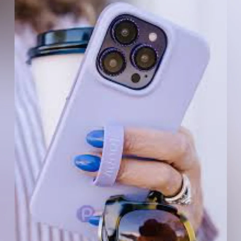 iPhone 14 Pro  Loopy Silicone Phone Case with Finger Ring Strap - Lavender